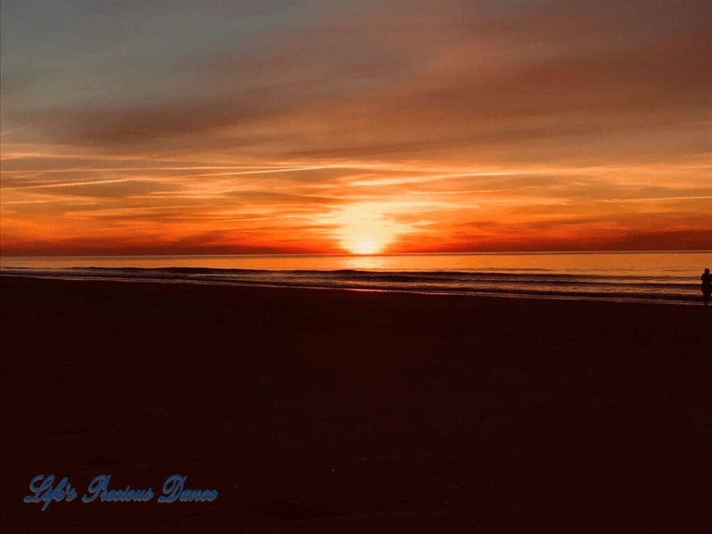 Colorful sunrise over the ocean at Myrtle Beach, South Carolina