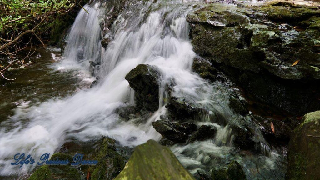 Waterfall cascading over rocks into creek