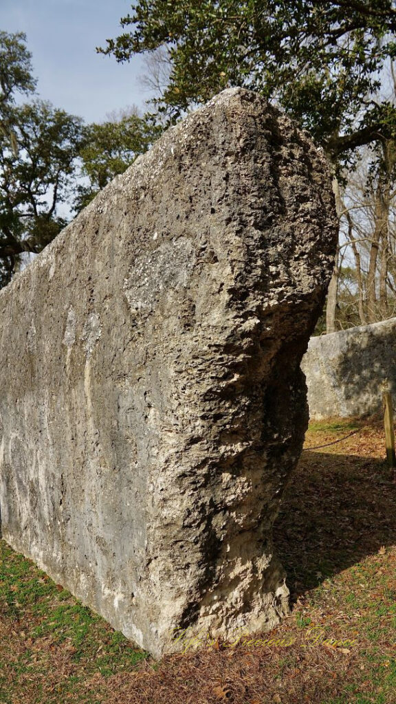 Close up view of the remaining wall ruins at Fort Dorchester.