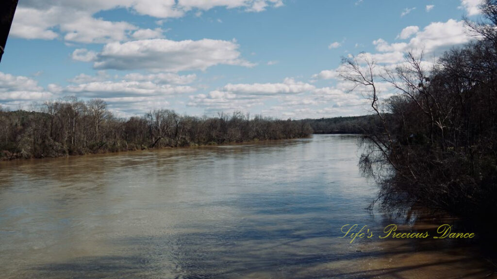 View from an old train trestle turned walking bridge overlooking the Broad RIver.