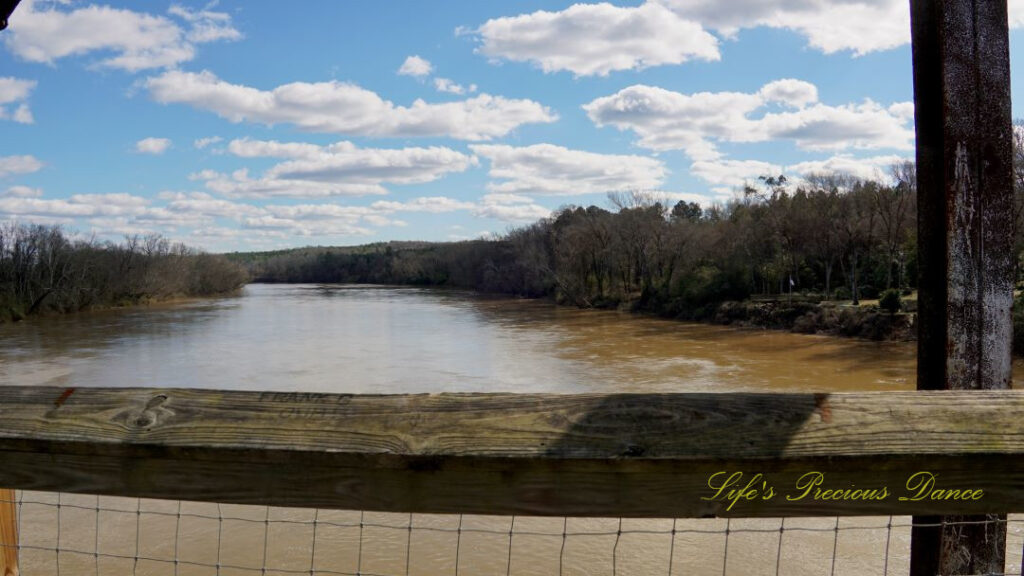 View from an old train trestle turned walking bridge overlooking the Broad RIver.