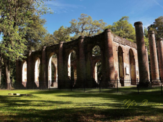 Front side view of the Old Sheldon Church ruins.