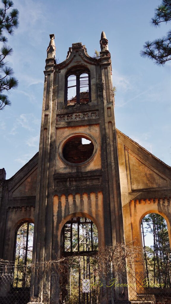 Looking upward at the chapel of the Prince Frederick Church Ruins.