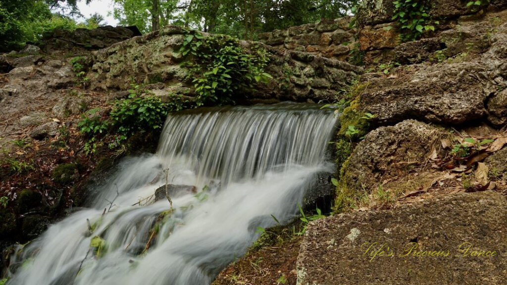 Close up of the spillway/mini-waterfall at Poinsett State Park.