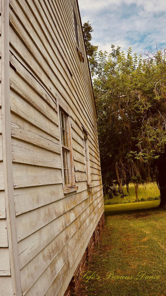 Close up rear view of the kitchen house at Hampton Plantation.