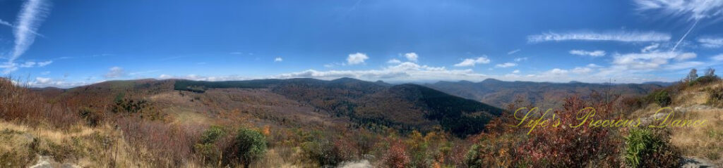 Panoramic landscape view from the Sam Knob Summit