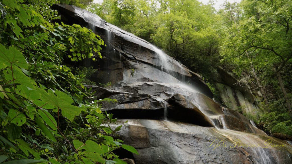 Daniel ridge falls cascading down over boulders.