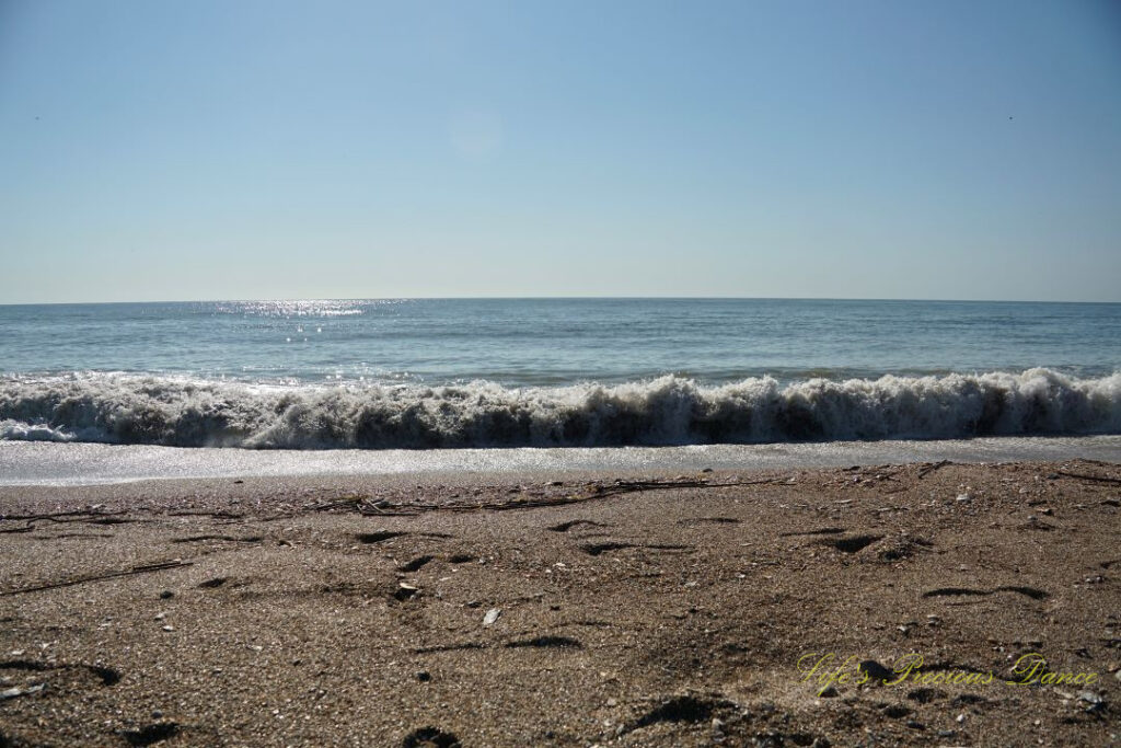 Waves crashing into the shore at Edisto Beach State Park.